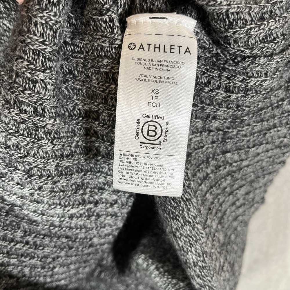 Athleta Sweater V-neck XS Wool Cashmere Gray - Picture 5 of 7
